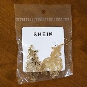 SHEIN Gold Fish Earrings NEW